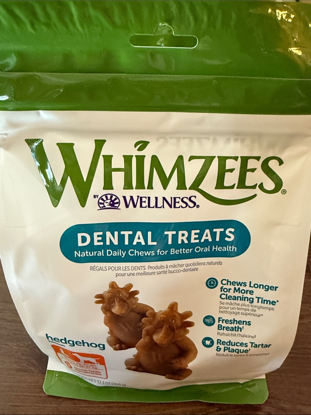 Whimzees Wellness Hedgehog Dental Treats - Natural Green